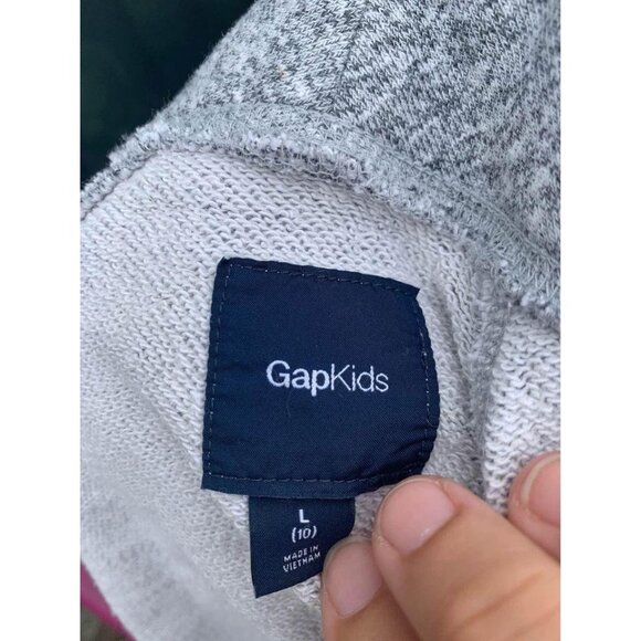 ๐ 2/$20 ๐ Gap Kids Gray Heather Button Up Jacket Large - Picture 5 of 6